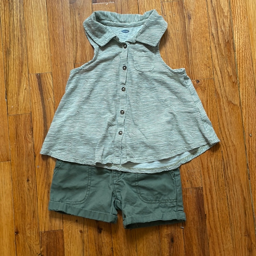 Girls’ matching tank and shorts set.